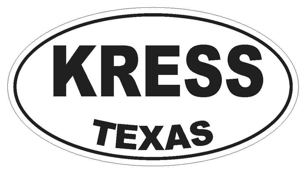 Kress Texas Oval Bumper Sticker or Helmet Sticker D3560 Euro Oval - Winter Park Products