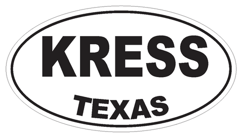 Kress Texas Oval Bumper Sticker or Helmet Sticker D3560 Euro Oval - Winter Park Products