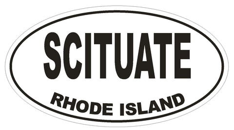 Scituate Rhode Island Oval Bumper Sticker or Helmet Sticker D1500 Euro Oval - Winter Park Products