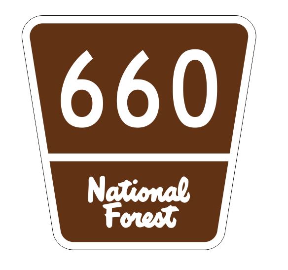 National Forest Route 660 Sticker R3379 Highway Sign