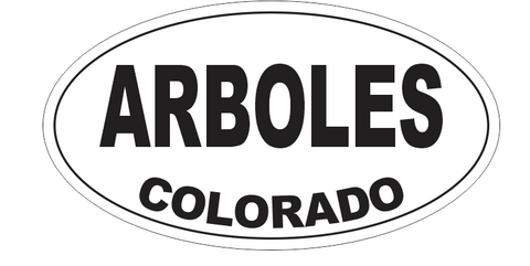 Arboles Colorado Oval Bumper Sticker D7143 Euro Oval