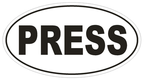 PRESS Oval Bumper Sticker or Helmet Sticker D1950 Euro Oval - Winter Park Products