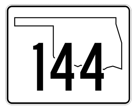 Oklahoma State Highway 144 Sticker Decal R5706 Highway Route Sign
