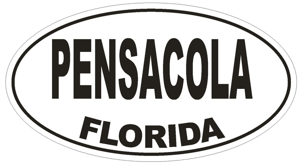 Pensacola Florida Oval Bumper Sticker or Helmet Sticker D1584 Euro Oval - Winter Park Products