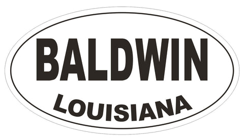 Baldwin Louisiana Oval Bumper Sticker or Helmet Sticker D3779