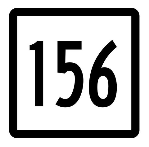 Connecticut State Highway 156 Sticker Decal R5168 Highway Route Sign