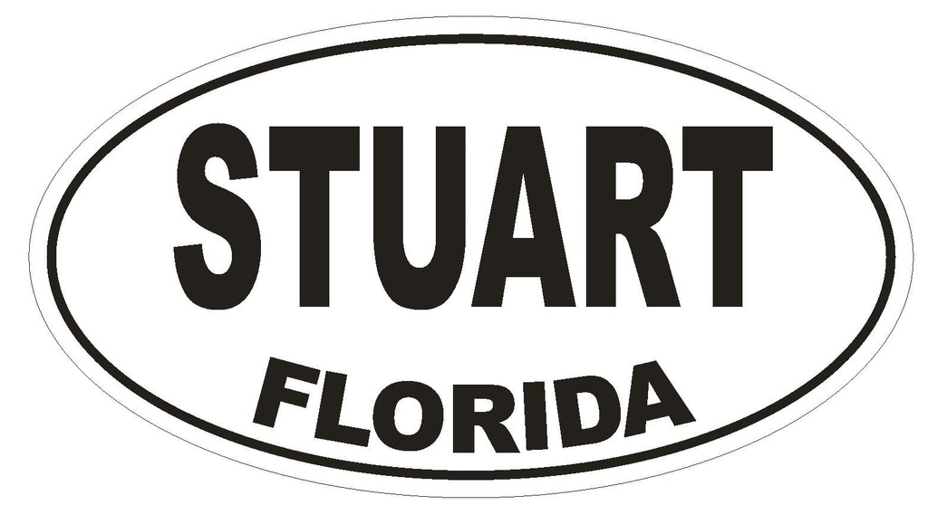 Stuart Florida Oval Bumper Sticker or Helmet Sticker D1337 Euro Oval - Winter Park Products