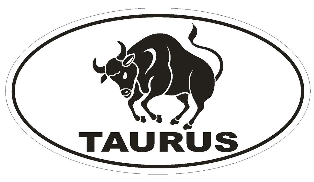 TAURUS Oval Bumper Sticker or Helmet Sticker D1879 Euro Oval Zodiac Horoscope - Winter Park Products