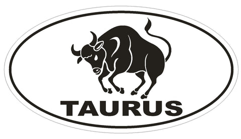 TAURUS Oval Bumper Sticker or Helmet Sticker D1879 Euro Oval Zodiac Horoscope - Winter Park Products