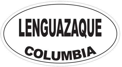 Lenguazaque Columbia Oval Bumper Sticker or Helmet Sticker D4849
