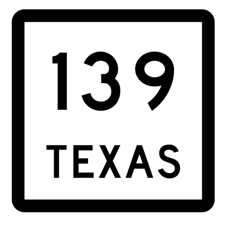 Texas State Highway 139 Sticker Decal R2438 Highway Sign - Winter Park Products