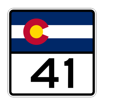 Colorado State Highway 41 Sticker Decal R1795 Highway Sign - Winter Park Products
