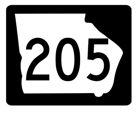 Georgia State Route 205 Sticker R3871 Highway Sign