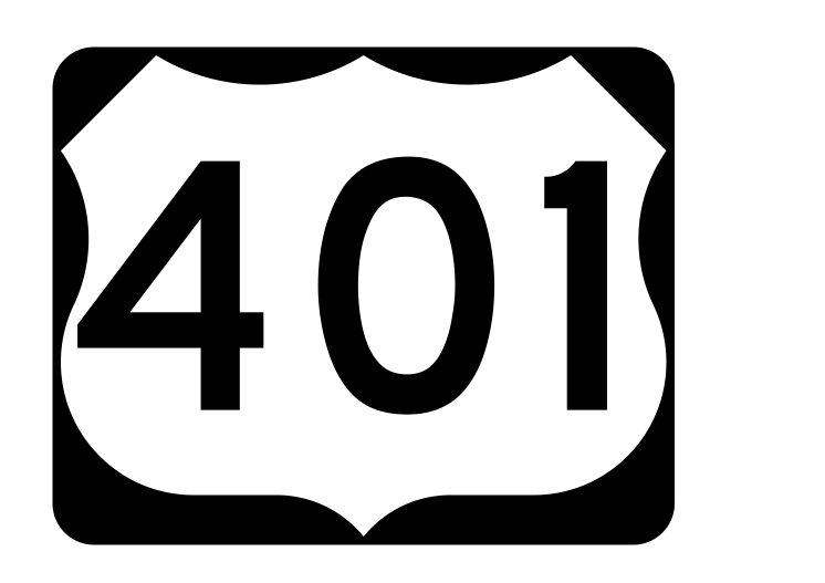 US Route 401 Sticker R2196 Highway Sign Road Sign - Winter Park Products