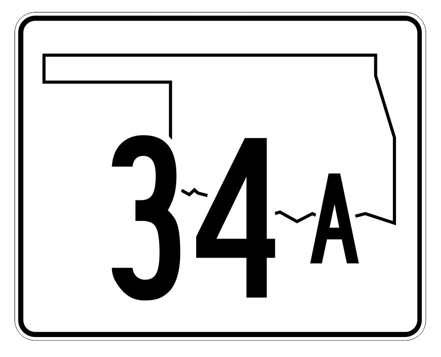 Oklahoma State Highway 34A Sticker Decal R5592 Highway Route Sign