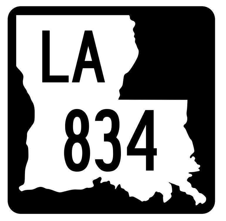 Louisiana State Highway 834 Sticker Decal R6132 Highway Route Sign