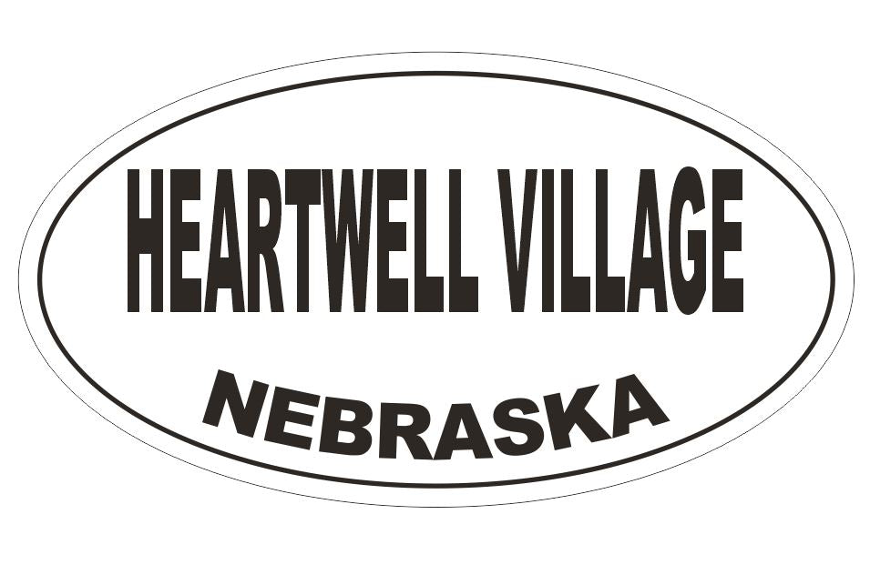 Heartwell Village Oval Bumper Sticker or Helmet Sticker D5078 Oval