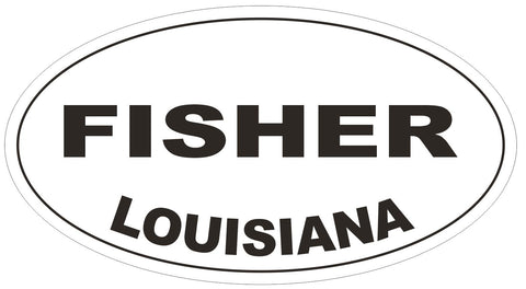 Fisher Louisiana Oval Bumper Sticker or Helmet Sticker D3915