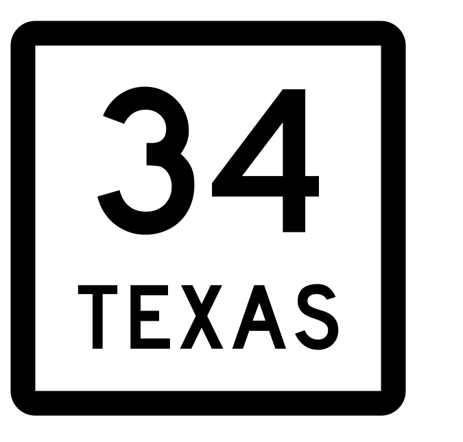 Texas State Highway 34 Sticker Decal R2288 Highway Sign - Winter Park Products