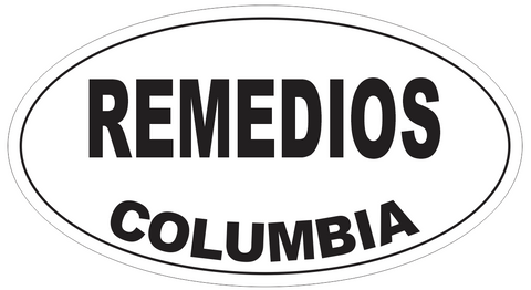Remedios Columbia Oval Bumper Sticker or Helmet Sticker D4232