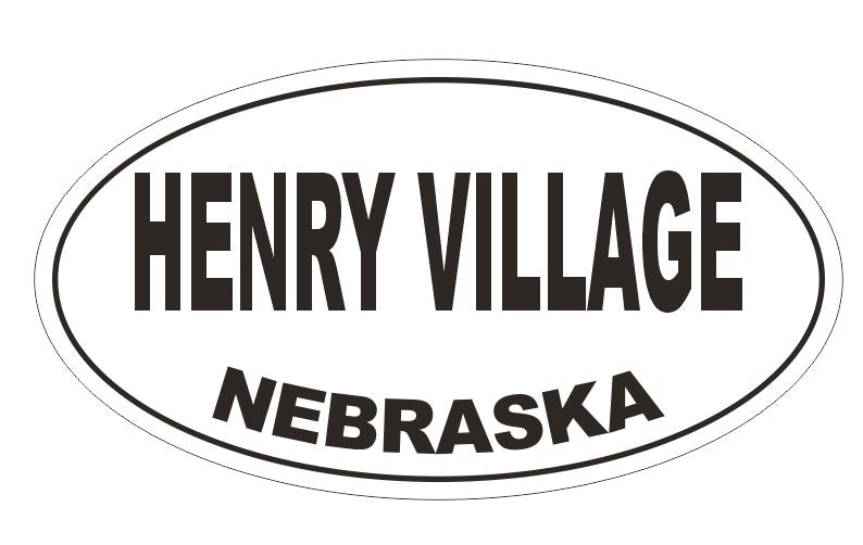 Henry Village Oval Bumper Sticker or Helmet Sticker D5083 Oval