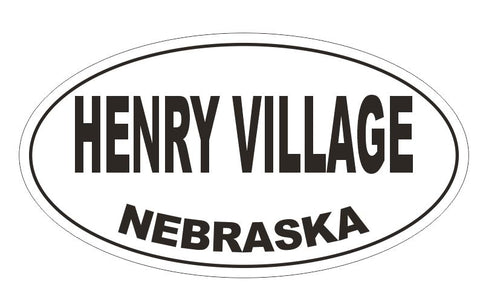 Henry Village Oval Bumper Sticker or Helmet Sticker D5083 Oval