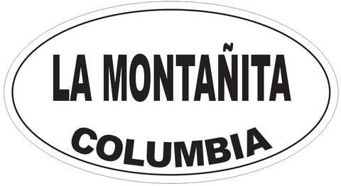 La Montanita Columbia Oval Bumper Sticker or Helmet Sticker D4993