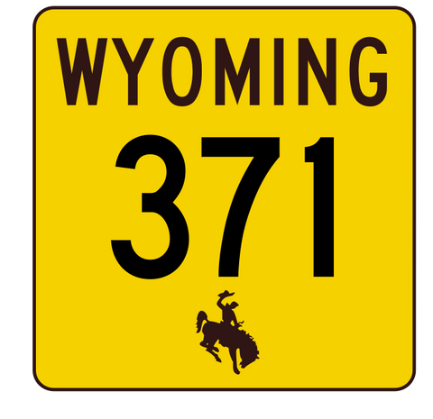 Wyoming Highway 371 Sticker R3526 Highway Sign