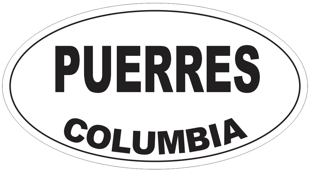 Puerres Columbia Oval Bumper Sticker or Helmet Sticker D4605
