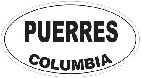 Puerres Columbia Oval Bumper Sticker or Helmet Sticker D4605