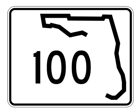 Florida State Road 100 Sticker Decal R1428 Highway Sign - Winter Park Products