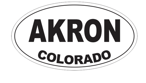 Akron Colorado Oval Bumper Sticker D7136 Euro Oval