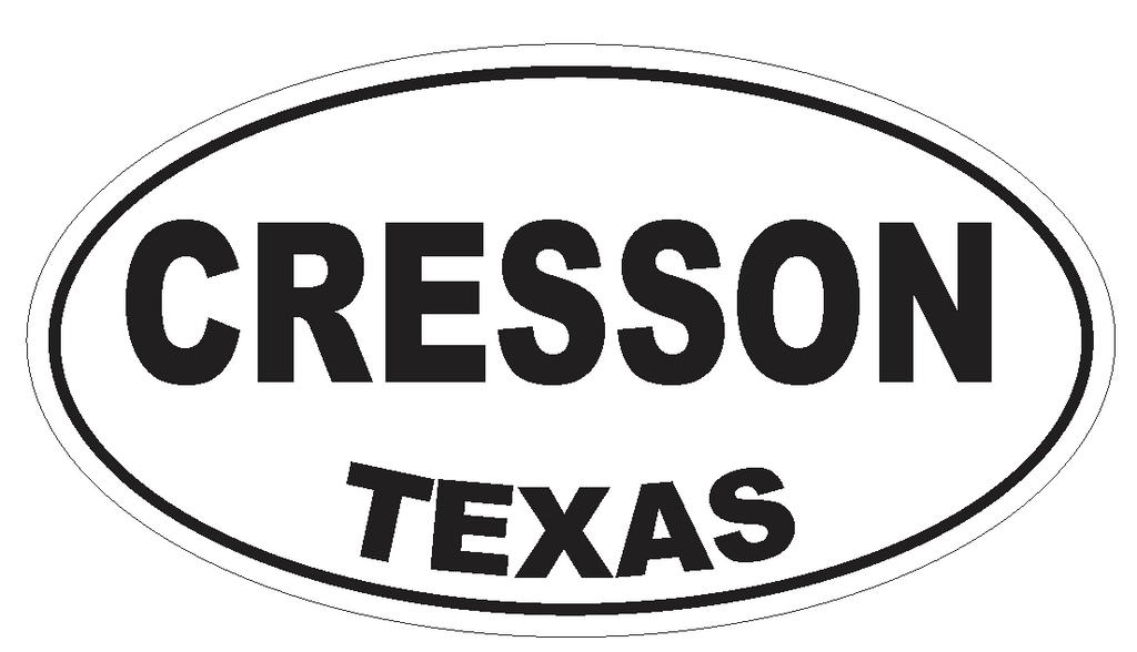 Cresson Texas Oval Bumper Sticker or Helmet Sticker D3304 Euro Oval - Winter Park Products