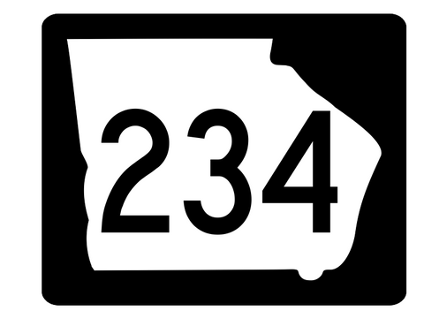 Georgia State Route 234 Sticker R3900 Highway Sign