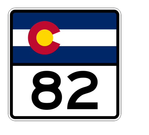 Colorado State Highway 82 Sticker Decal R1823 Highway Sign - Winter Park Products