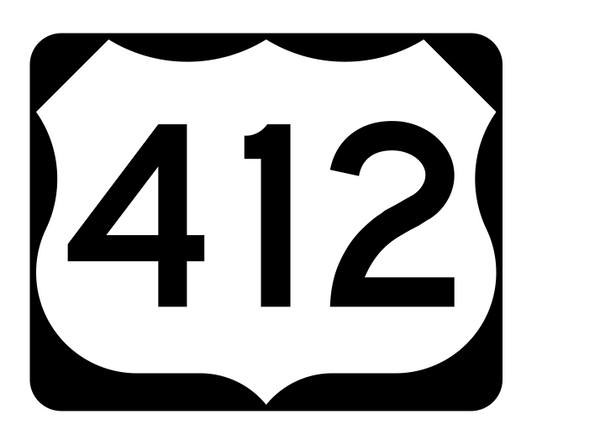 US Route 412 Sticker R2198 Highway Sign Road Sign – Winter Park Products