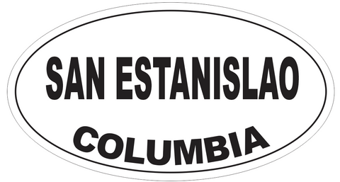 San Estanislao Columbia Oval Bumper Sticker or Helmet Sticker D4971