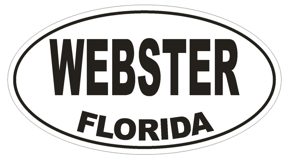 Webster Florida Oval Bumper Sticker or Helmet Sticker D1341 Euro Oval - Winter Park Products