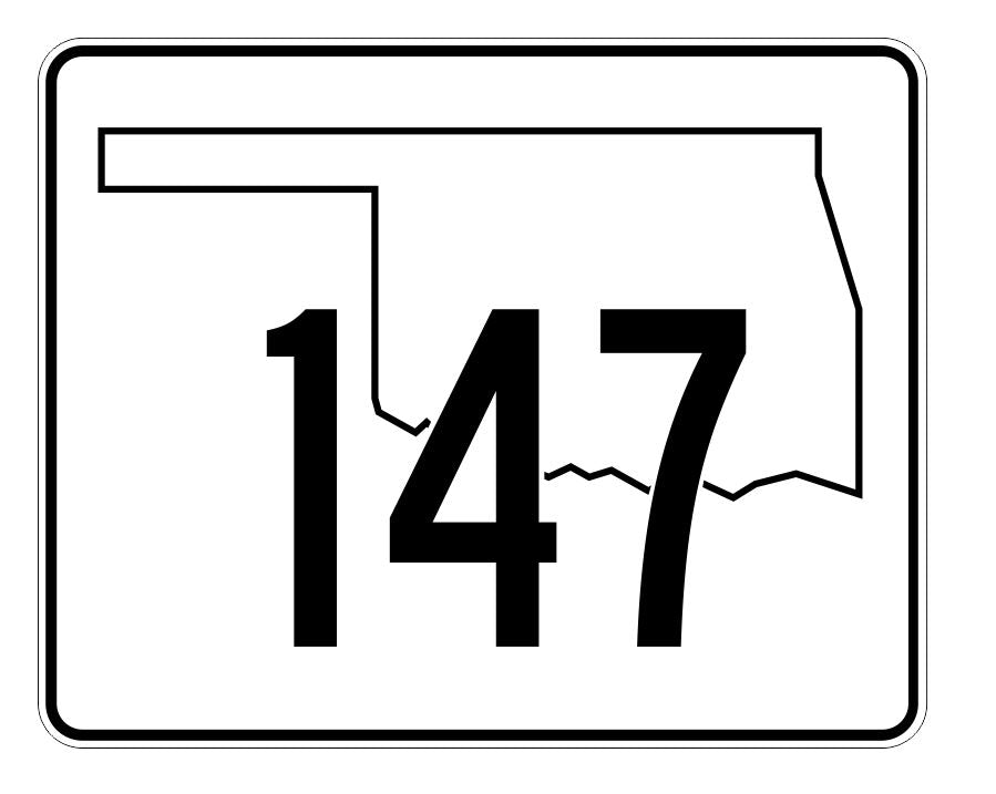 Oklahoma State Highway 147 Sticker Decal R5709 Highway Route Sign