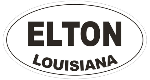 Elton Louisiana Oval Bumper Sticker or Helmet Sticker D3828