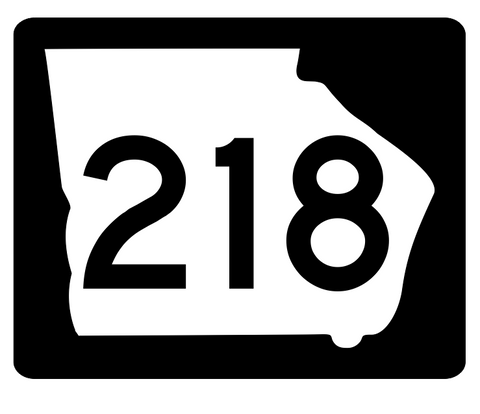 Georgia State Route 218 Sticker R3884 Highway Sign