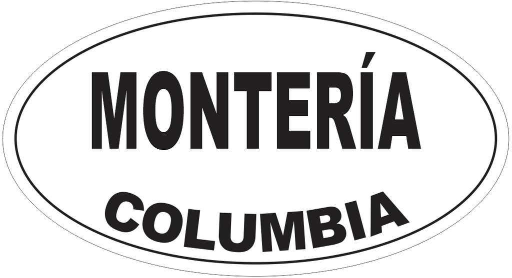 Monteria Columbia Oval Bumper Sticker or Helmet Sticker D4448