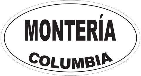Monteria Columbia Oval Bumper Sticker or Helmet Sticker D4448