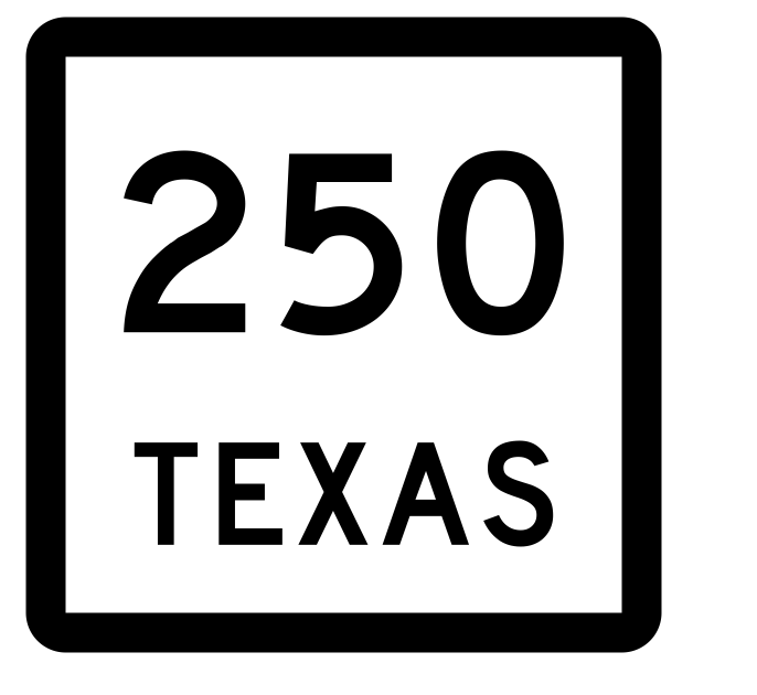 Texas State Highway 250 Sticker Decal R2546 Highway Sign