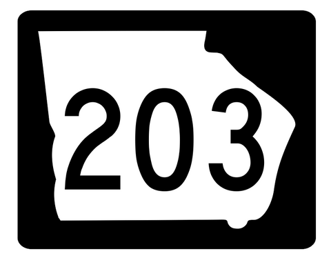Georgia State Route 203 Sticker R3869 Highway Sign