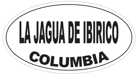 La Jagua de Ibirico Columbia Oval Bumper Sticker or Helmet Sticker D5567