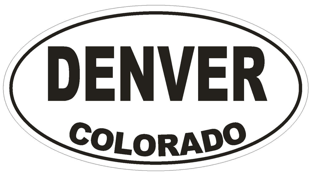 Denver Colorado Oval Bumper Sticker or Helmet Sticker D1657 Euro Oval - Winter Park Products
