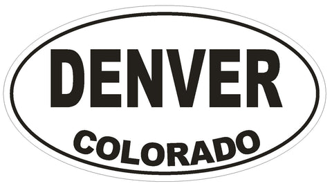 Denver Colorado Oval Bumper Sticker or Helmet Sticker D1657 Euro Oval - Winter Park Products