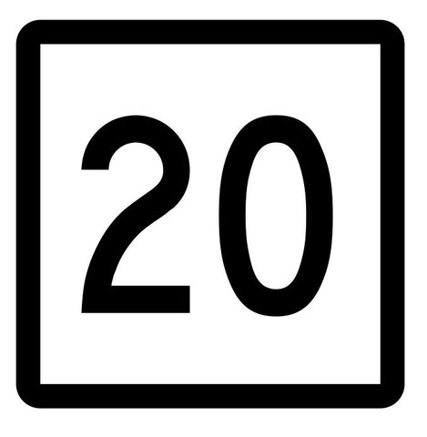 Connecticut State Highway 20 Sticker Decal R5067 Highway Route Sign