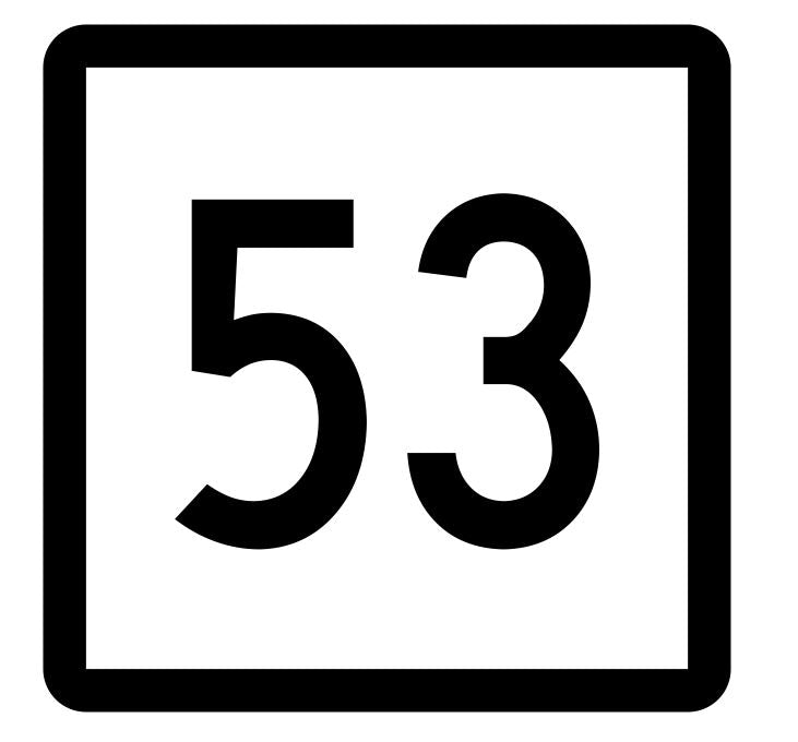 Connecticut State Highway 53 Sticker Decal R5087 Highway Route Sign